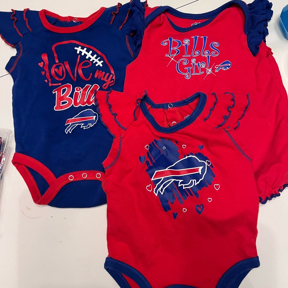 Buffalo bills girl onesies 3-6mo
